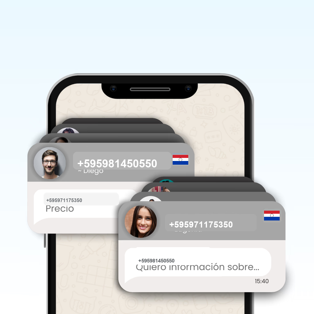 Chats de WhatsApp con números paraguayos preguntando por precios e información