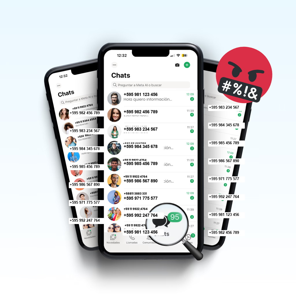 Varios chats de WhatsApp con números paraguayos difíciles de controlar